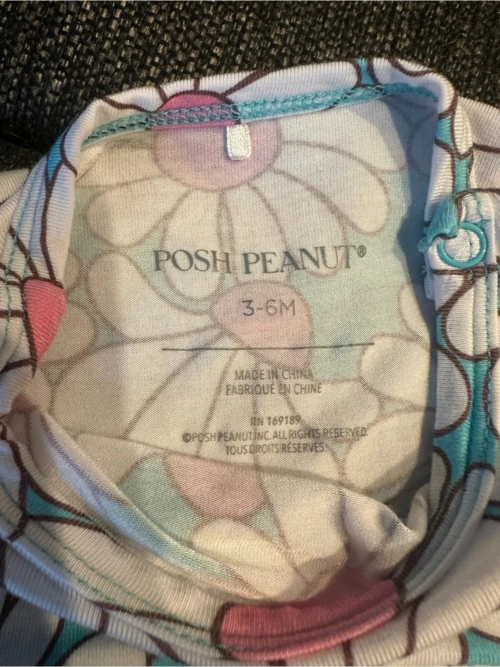 Baby Girls' Floral Daisy One-Piece Romper - Pink & Aqua 3-6 month, Posh Peanut
